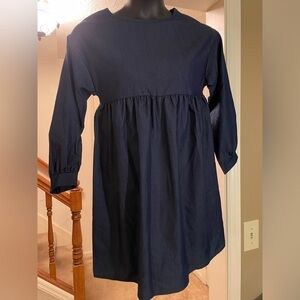 Smart Dark Blue Denim-Look Dress - Size Small